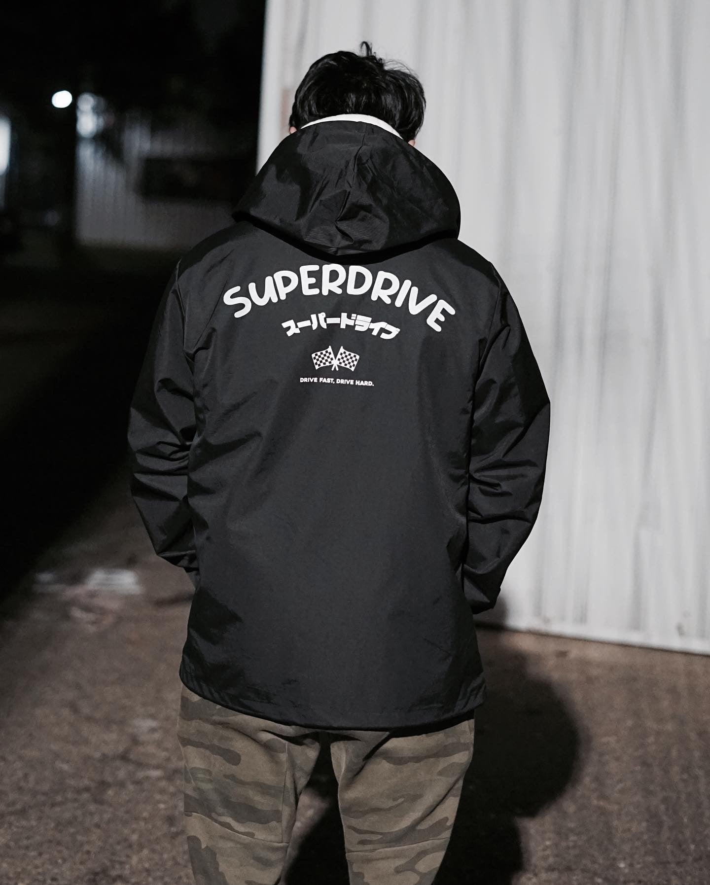 Drive Fast. Drive Hard reflective coach jacket