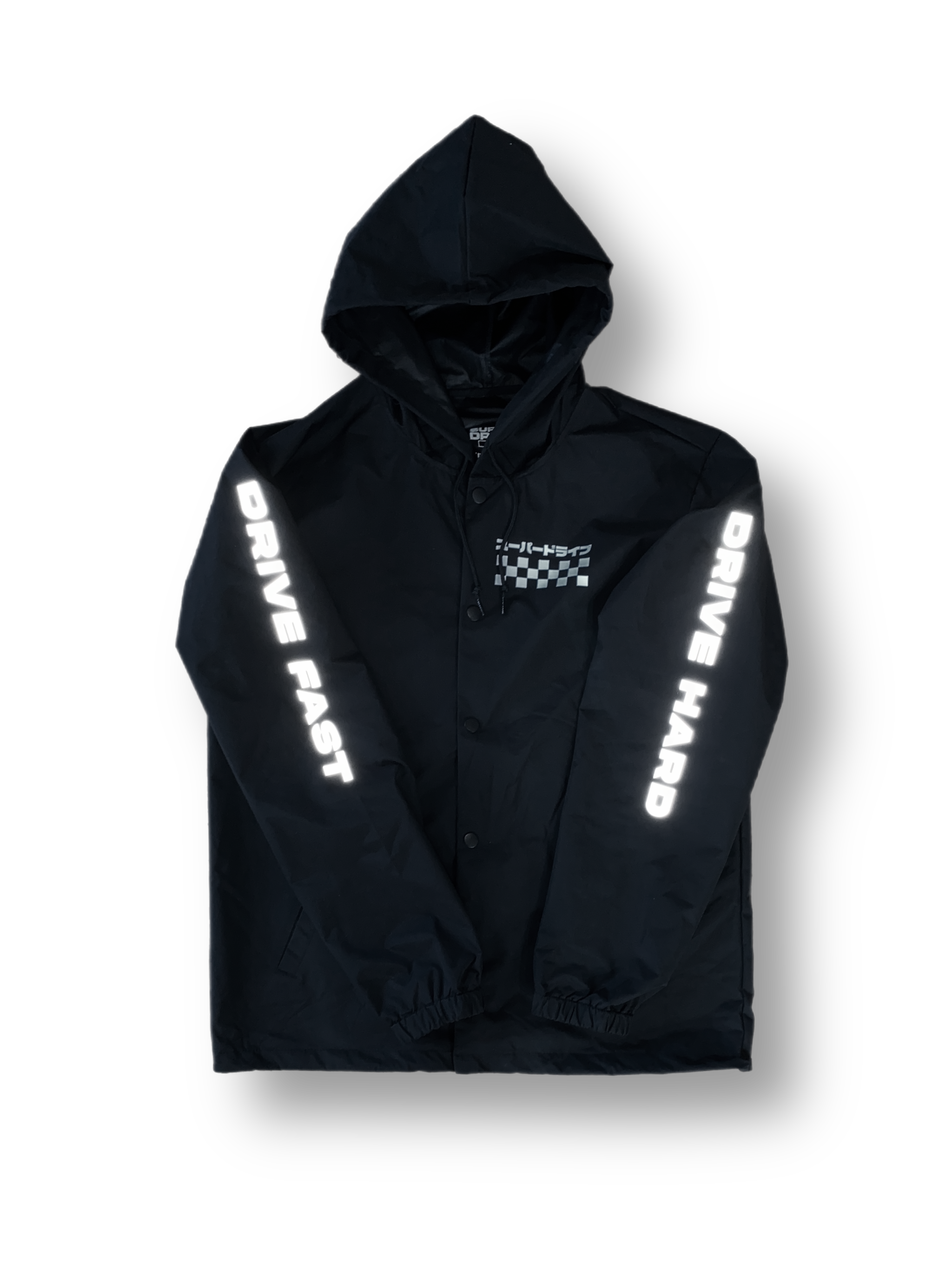 Drive Fast. Drive Hard reflective coach jacket